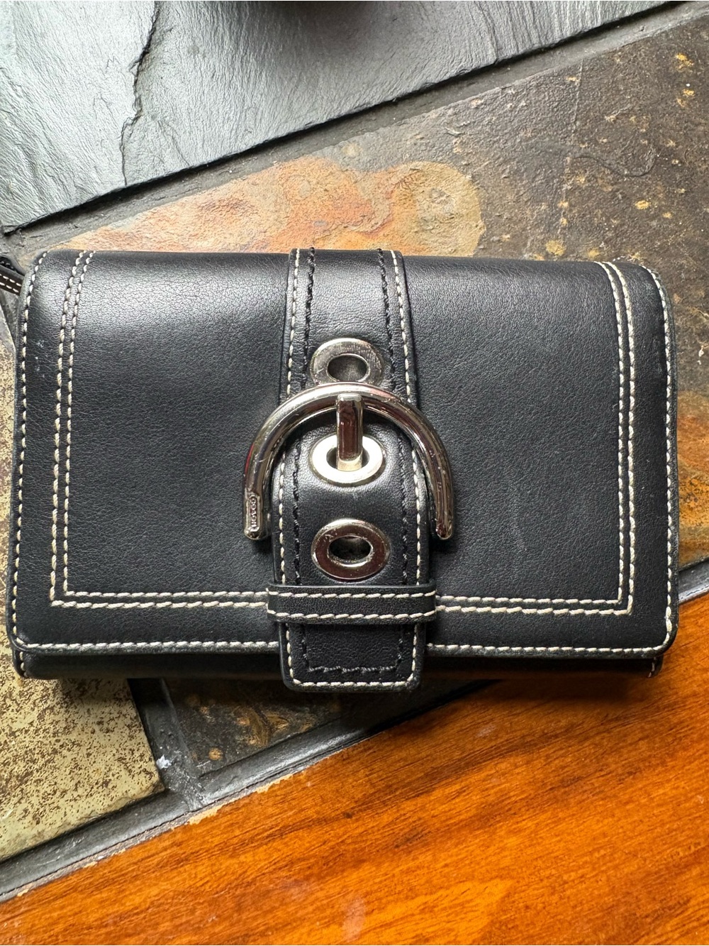 Black leather soho wallet